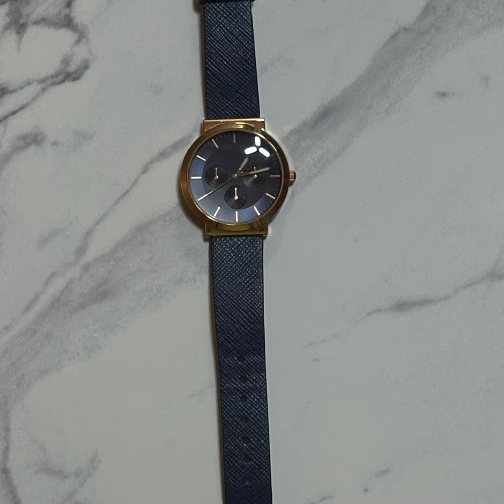 Working Accutime Blue and Gold Watch